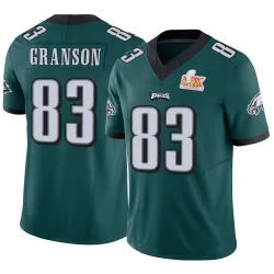 Men's Kylen Granson Philadelphia Eagles No.83 Limited Vapor F.U.S.E. Super Bowl LIX Jersey - Green