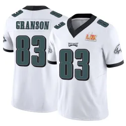 Men's Kylen Granson Philadelphia Eagles No.83 Limited Vapor F.U.S.E. Super Bowl LIX Jersey - White