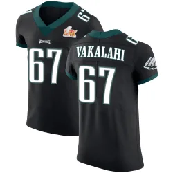 Men's Laekin Vakalahi Philadelphia Eagles No.67 Elite Alternate Vapor Untouchable Super Bowl LIX Jersey - Black