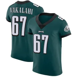 Men's Laekin Vakalahi Philadelphia Eagles No.67 Elite Midnight Team Color Vapor Untouchable Jersey - Green