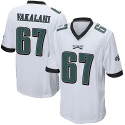 Men's Laekin Vakalahi Philadelphia Eagles No.67 Game Jersey - White