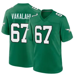 Men's Laekin Vakalahi Philadelphia Eagles No.67 Game Kelly Alternate Jersey - Green