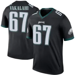 Men's Laekin Vakalahi Philadelphia Eagles No.67 Legend Color Rush Jersey - Black