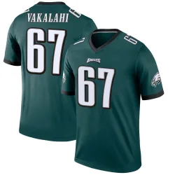 Men's Laekin Vakalahi Philadelphia Eagles No.67 Legend Jersey - Green