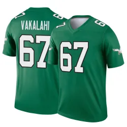 Men's Laekin Vakalahi Philadelphia Eagles No.67 Legend Kelly Alternate Jersey - Green