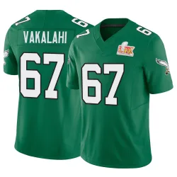 Men's Laekin Vakalahi Philadelphia Eagles No.67 Limited Kelly Alternate Vapor F.U.S.E. Super Bowl LIX Jersey - Green