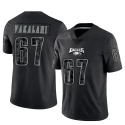 Men's Laekin Vakalahi Philadelphia Eagles No.67 Limited Reflective Jersey - Black