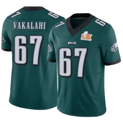 Men's Laekin Vakalahi Philadelphia Eagles No.67 Limited Vapor F.U.S.E. Super Bowl LIX Jersey - Green