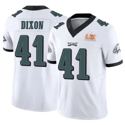 Men's Lance Dixon Philadelphia Eagles No.41 Limited Vapor F.U.S.E. Super Bowl LIX Jersey - White