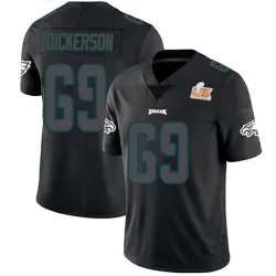 Men's Landon Dickerson Philadelphia Eagles No.69 Limited Super Bowl LIX Jersey - Black Impact