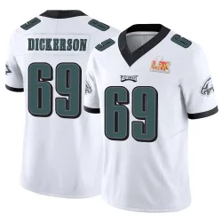 Men's Landon Dickerson Philadelphia Eagles No.69 Limited Vapor F.U.S.E. Super Bowl LIX Jersey - White