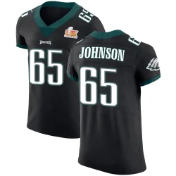 Men's Lane Johnson Philadelphia Eagles No.65 Elite Alternate Vapor Untouchable Super Bowl LIX Jersey - Black