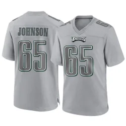 Men's Lane Johnson Philadelphia Eagles No.65 Game Atmosphere Fashion Jersey - Gray