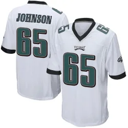 Men's Lane Johnson Philadelphia Eagles No.65 Game Jersey - White