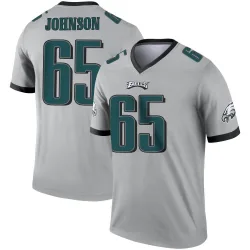 Men's Lane Johnson Philadelphia Eagles No.65 Legend Silver Inverted Jersey