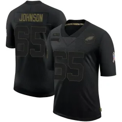 Men's Lane Johnson Philadelphia Eagles No.65 Limited 2020 Salute To Service Jersey - Black