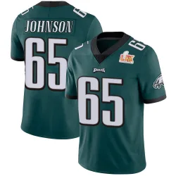 Men's Lane Johnson Philadelphia Eagles No.65 Limited Midnight Team Color Vapor Untouchable Super Bowl LIX Jersey - Green
