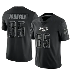 Men's Lane Johnson Philadelphia Eagles No.65 Limited Reflective Jersey - Black