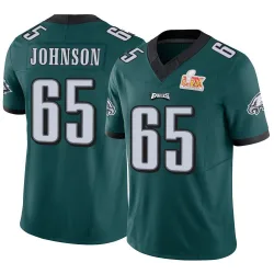 Men's Lane Johnson Philadelphia Eagles No.65 Limited Vapor F.U.S.E. Super Bowl LIX Jersey - Green