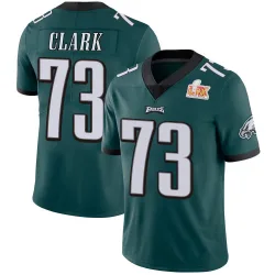 Men's Le'Raven Clark Philadelphia Eagles No.73 Limited Midnight Team Color Vapor Untouchable Super Bowl LIX Jersey - Green
