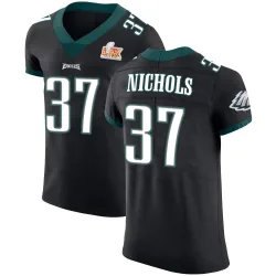 Men's Lew Nichols Philadelphia Eagles No.37 Elite Alternate Vapor Untouchable Super Bowl LIX Jersey - Black