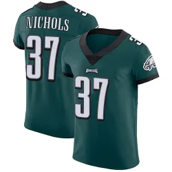 Men's Lew Nichols Philadelphia Eagles No.37 Elite Midnight Team Color Vapor Untouchable Jersey - Green