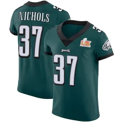 Men's Lew Nichols Philadelphia Eagles No.37 Elite Midnight Team Color Vapor Untouchable Super Bowl LIX Jersey - Green