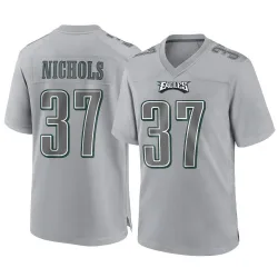Men's Lew Nichols Philadelphia Eagles No.37 Game Atmosphere Fashion Jersey - Gray