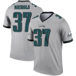 Men's Lew Nichols Philadelphia Eagles No.37 Legend Silver Inverted Jersey