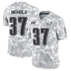 Men's Lew Nichols Philadelphia Eagles No.37 Limited 2024 Salute to Service Jersey - Arctic Camo