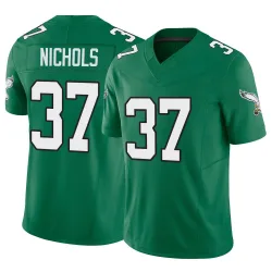 Men's Lew Nichols Philadelphia Eagles No.37 Limited Kelly Alternate Vapor F.U.S.E. Jersey - Green
