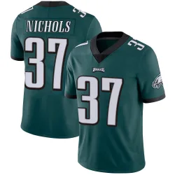 Men's Lew Nichols Philadelphia Eagles No.37 Limited Midnight Team Color Vapor Untouchable Jersey - Green