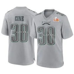 Men's Lewis Cine Philadelphia Eagles No.38 Game Atmosphere Fashion Super Bowl LIX Jersey - Gray