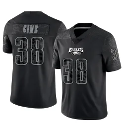 Men's Lewis Cine Philadelphia Eagles No.38 Limited Reflective Jersey - Black