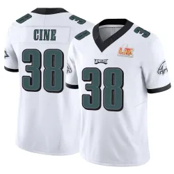 Men's Lewis Cine Philadelphia Eagles No.38 Limited Vapor F.U.S.E. Super Bowl LIX Jersey - White