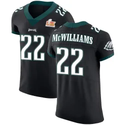 Men's Mac McWilliams Philadelphia Eagles No.22 Elite Alternate Vapor Untouchable Super Bowl LIX Jersey - Black