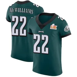 Men's Mac McWilliams Philadelphia Eagles No.22 Elite Midnight Team Color Vapor Untouchable Super Bowl LIX Jersey - Green
