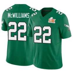 Men's Mac McWilliams Philadelphia Eagles No.22 Limited Kelly Alternate Vapor F.U.S.E. Super Bowl LIX Jersey - Green