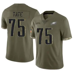 Men's Marcus Tate Philadelphia Eagles No.75 Limited 2022 Salute To Service Jersey - Olive