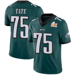 Men's Marcus Tate Philadelphia Eagles No.75 Limited Midnight Team Color Vapor Untouchable Super Bowl LIX Jersey - Green