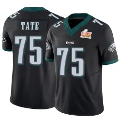Men's Marcus Tate Philadelphia Eagles No.75 Limited Vapor F.U.S.E. Super Bowl LIX Jersey - Black
