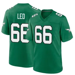 Men's Matt Leo Philadelphia Eagles No.66 Game Kelly Alternate Jersey - Green
