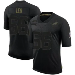 Men's Matt Leo Philadelphia Eagles No.66 Limited 2020 Salute To Service Jersey - Black