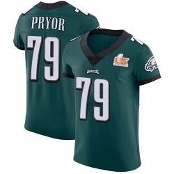 Men's Matt Pryor Philadelphia Eagles No.79 Elite Midnight Team Color Vapor Untouchable Super Bowl LIX Jersey - Green