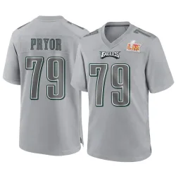 Men's Matt Pryor Philadelphia Eagles No.79 Game Atmosphere Fashion Super Bowl LIX Jersey - Gray