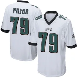 Men's Matt Pryor Philadelphia Eagles No.79 Game Jersey - White