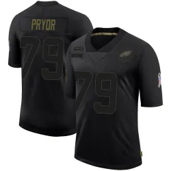Men's Matt Pryor Philadelphia Eagles No.79 Limited 2020 Salute To Service Jersey - Black