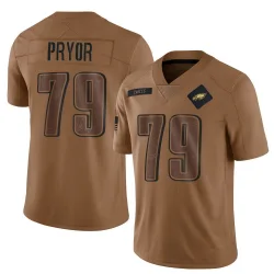 Men's Matt Pryor Philadelphia Eagles No.79 Limited 2023 Salute To Service Jersey - Brown