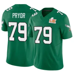 Men's Matt Pryor Philadelphia Eagles No.79 Limited Kelly Alternate Vapor F.U.S.E. Super Bowl LIX Jersey - Green