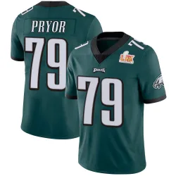 Men's Matt Pryor Philadelphia Eagles No.79 Limited Midnight Team Color Vapor Untouchable Super Bowl LIX Jersey - Green